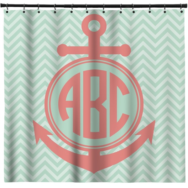 Custom Chevron & Anchor Shower Curtain - Custom Size (Personalized)