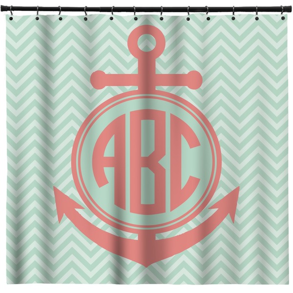 Custom Chevron & Anchor Shower Curtain (Personalized)