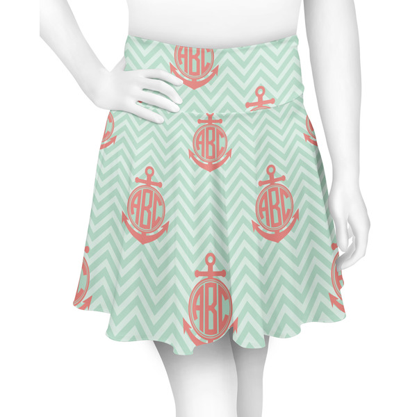 Custom Chevron & Anchor Skater Skirt - X Small (Personalized)