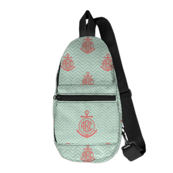 Custom Chevron & Anchor Sling Bag (Personalized)