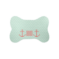 Chevron & Anchor Bone Shaped Dog Food Mat (Small) (Personalized)