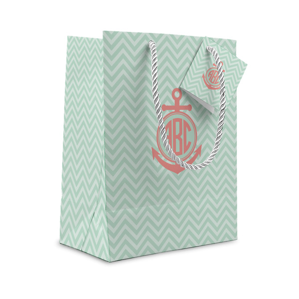 Custom Chevron & Anchor Small Gift Bag (Personalized)