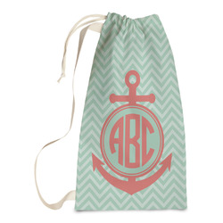 Chevron & Anchor Laundry Bags - Small (Personalized)
