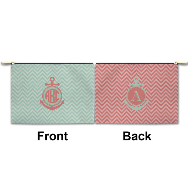 Chevron & Anchor Small Zipper Pouch Approval (Front and Back)