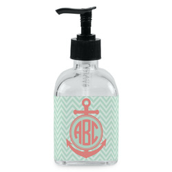Chevron & Anchor Glass Soap & Lotion Bottle - Single Bottle (Personalized)