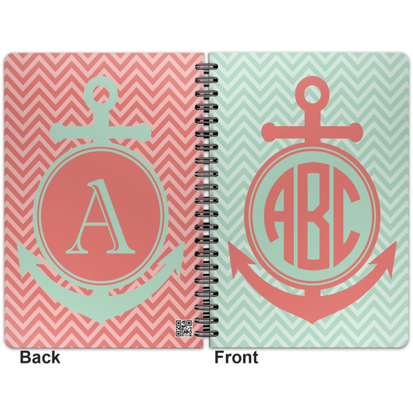 Chevron & Anchor Spiral Journal 7 x 10 - Apvl