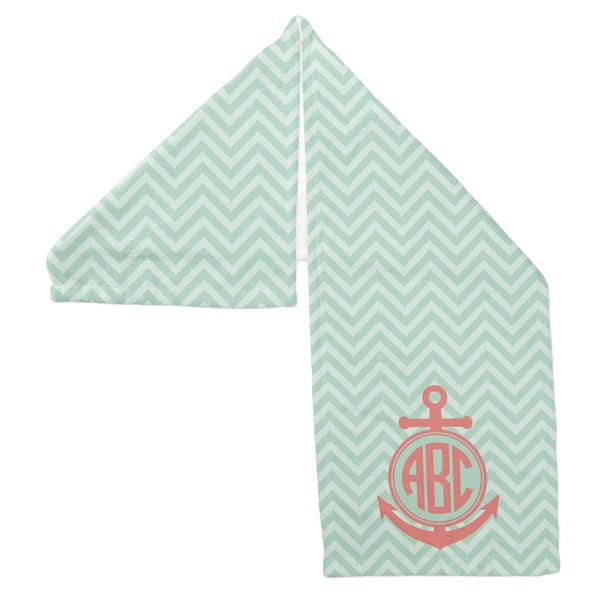 Chevron & Anchor Sports Towel Folded - Both Sides Showing