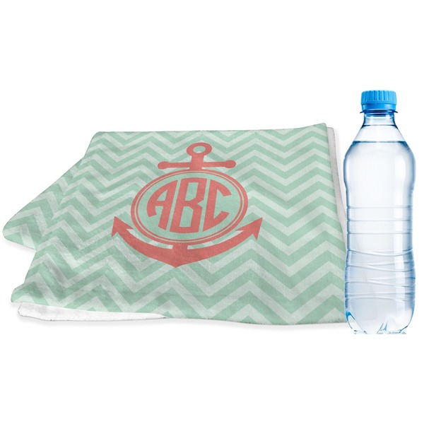 Custom Chevron & Anchor Sports & Fitness Towel (Personalized)