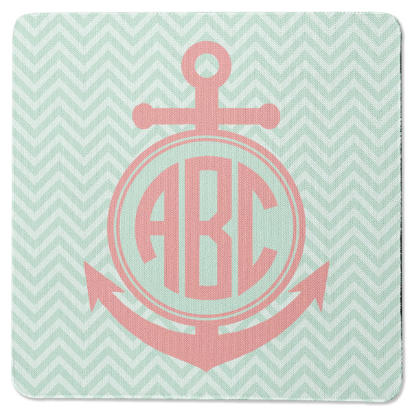 Chevron & Anchor Square Coaster Rubber Back - Single
