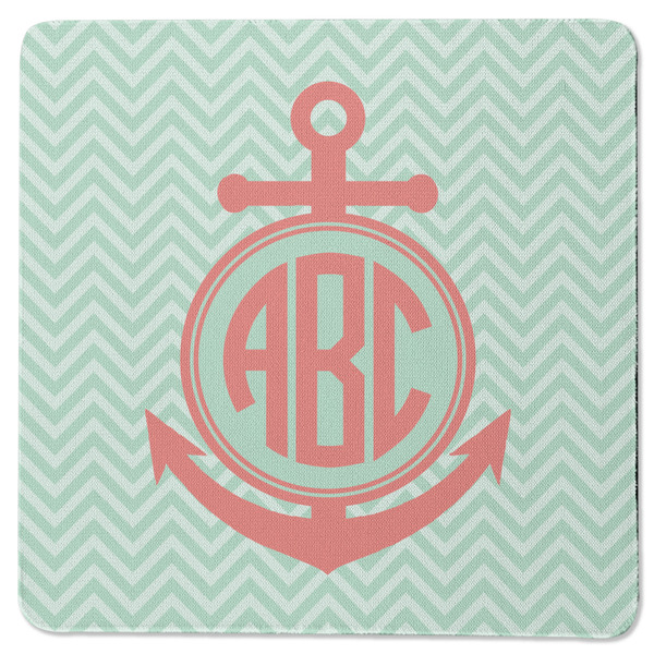 Chevron & Anchor Square Coaster Rubber Back - Single