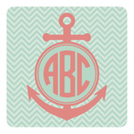 Chevron & Anchor Square Decal - XLarge (Personalized)