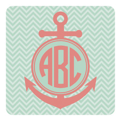 Chevron & Anchor Square Decal - XLarge (Personalized)