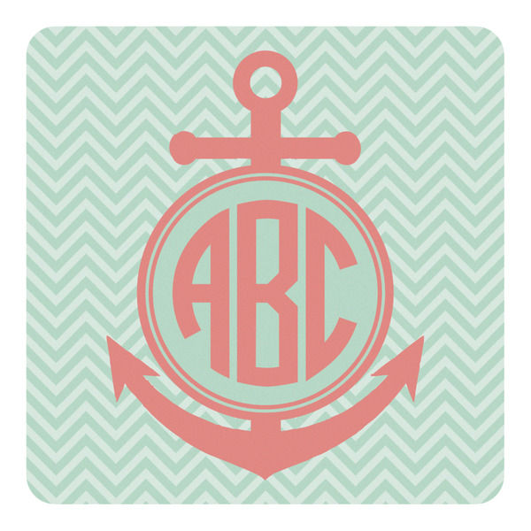 Custom Chevron & Anchor Square Decal - XLarge (Personalized)