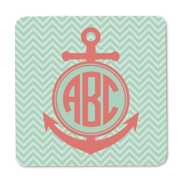 Chevron & Anchor Square Fridge Magnet - FRONT