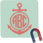 Chevron & Anchor Square Fridge Magnet (Personalized)