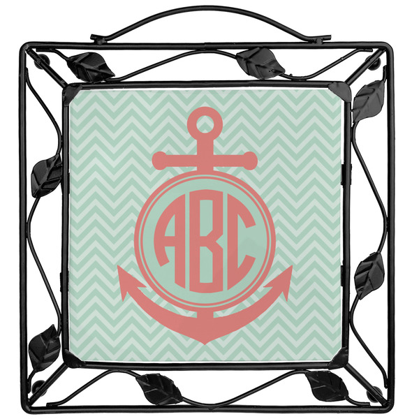Custom Chevron & Anchor Square Trivet (Personalized)