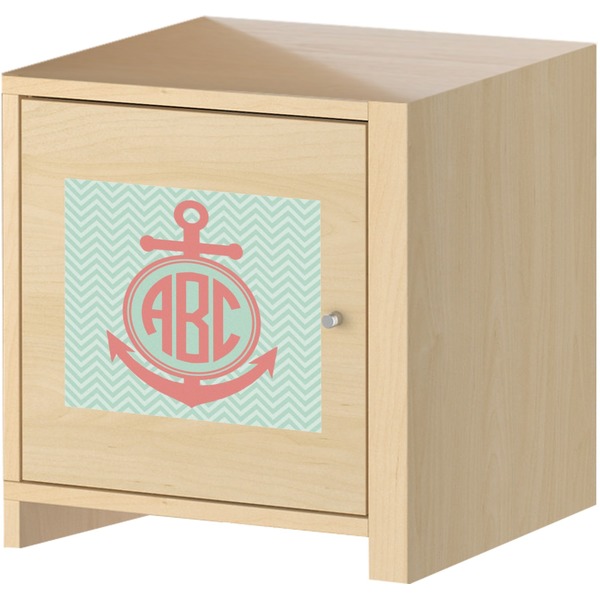 Chevron & Anchor Square Wall Decal on Wooden Cabinet