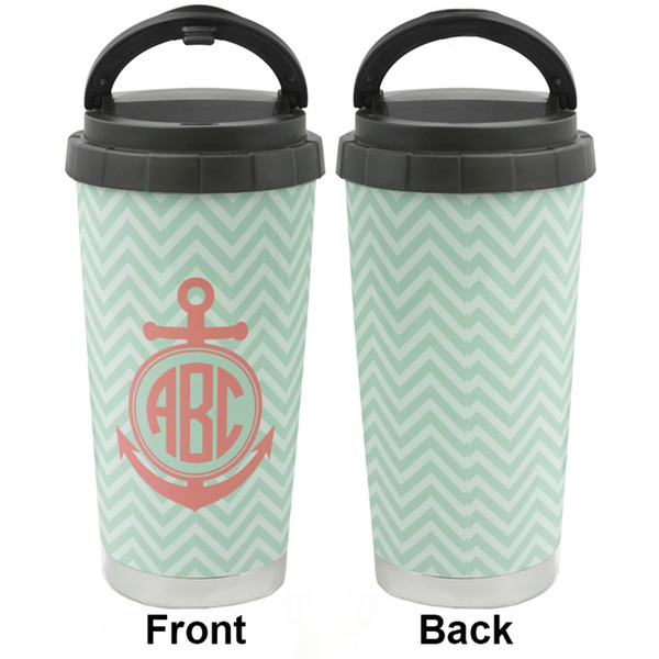 Chevron & Anchor Stainless Steel Travel Cup - Apvl
