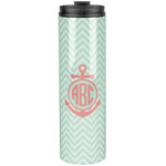 Chevron & Anchor Stainless Steel Skinny Tumbler - 20 oz (Personalized)