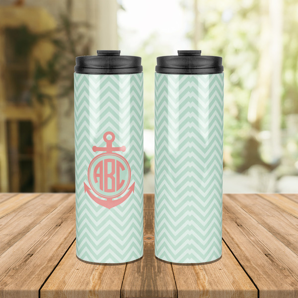 Chevron & Anchor Stainless Steel Tumbler - Lifestyle