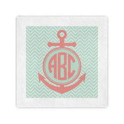 Chevron & Anchor Standard Cocktail Napkins (Personalized)