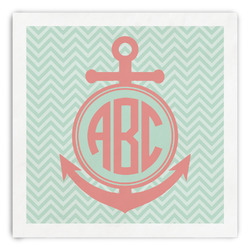 Chevron & Anchor Paper Dinner Napkins (Personalized)