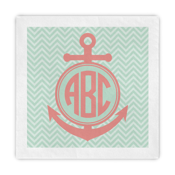 Custom Chevron & Anchor Decorative Paper Napkins (Personalized)