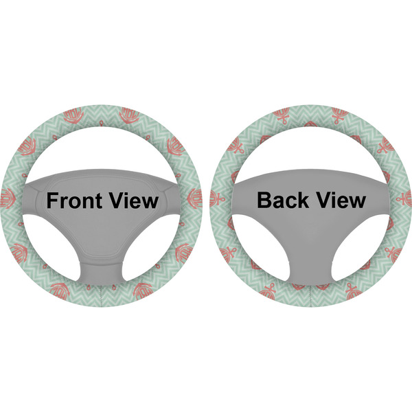Chevron & Anchor Steering Wheel Cover- Front and Back