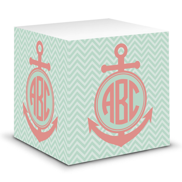 Custom Chevron & Anchor Sticky Note Cube (Personalized)