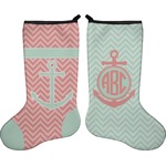 Chevron & Anchor Holiday Stocking - Double-Sided - Neoprene (Personalized)