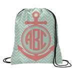Chevron & Anchor Drawstring Backpack (Personalized)