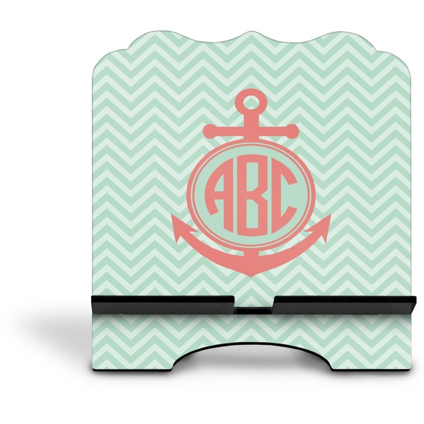Chevron & Anchor Stylized Tablet Stand - Front without iPad