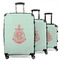 Chevron & Anchor 3 Piece Luggage Set - 20" Carry On, 24" Medium Checked, 28" Large Checked (Personalized)