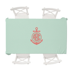 Chevron & Anchor Tablecloth - 58"x102" (Personalized)