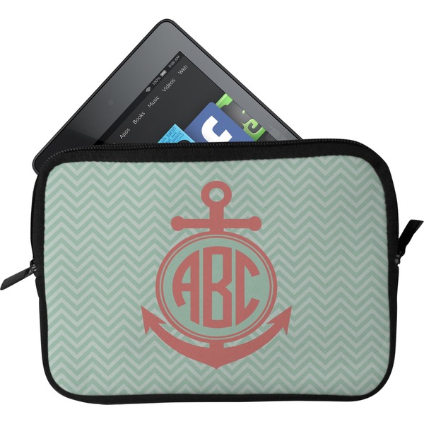 Custom Chevron & Anchor Tablet Case / Sleeve - Small (Personalized)