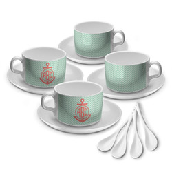 Chevron & Anchor Tea Cup - Set of 4 (Personalized)