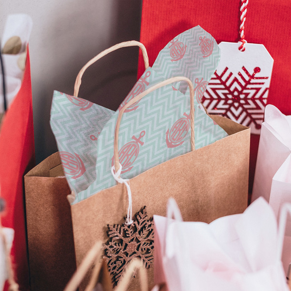 Chevron & Anchor Tissue Paper - In Gift Bag