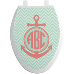 Chevron & Anchor Toilet Seat Decal - Elongated (Personalized)