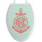 Chevron & Anchor Toilet Seat Decal - Elongated (Personalized)