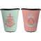 Chevron & Anchor Trash Can Black - Front and Back - Apvl