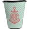Chevron & Anchor Waste Basket - Single Sided (Black) (Personalized)