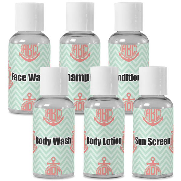 Custom Chevron & Anchor Travel Bottles (Personalized)