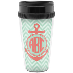 Chevron & Anchor Acrylic Travel Mug without Handle (Personalized)