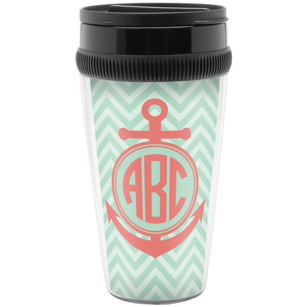 Chevron & Anchor Travel Mug (Personalized)