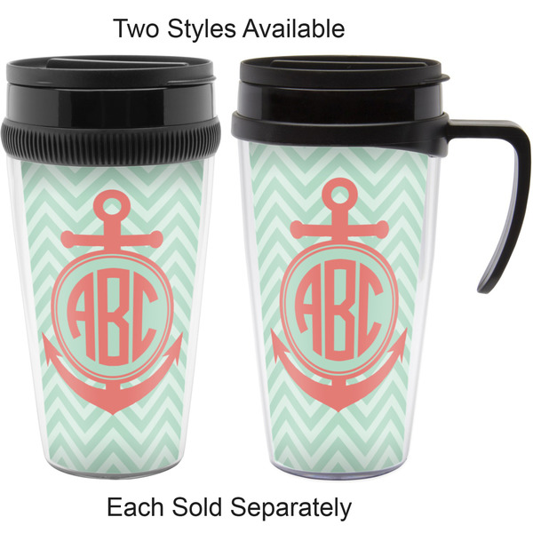 Chevron & Anchor Travel Mugs - with & without Handle