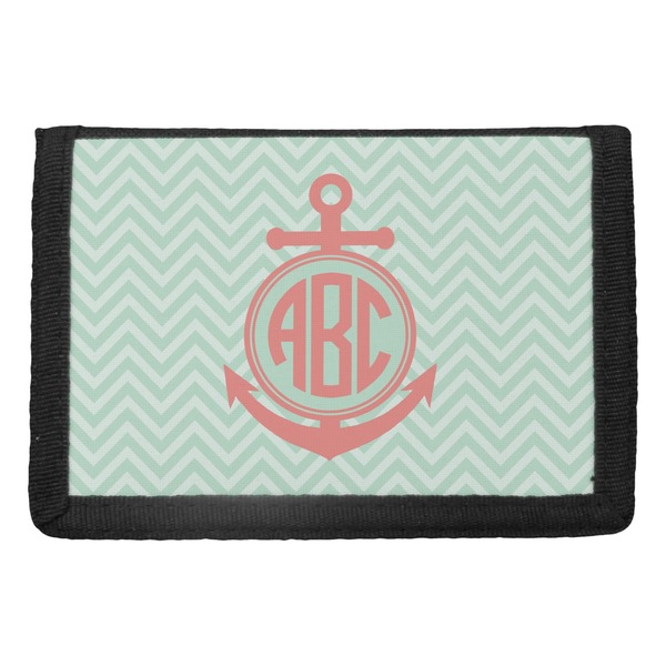 Custom Chevron & Anchor Trifold Wallet (Personalized)
