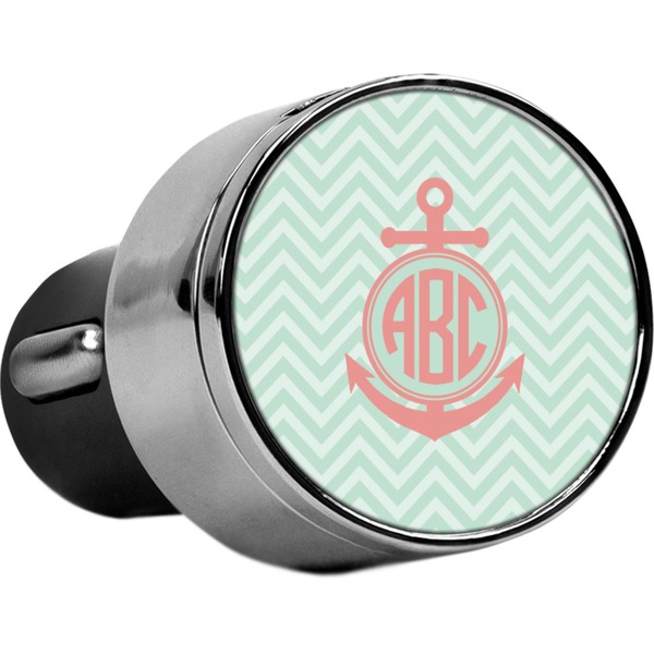 Custom Chevron & Anchor USB Car Charger (Personalized)