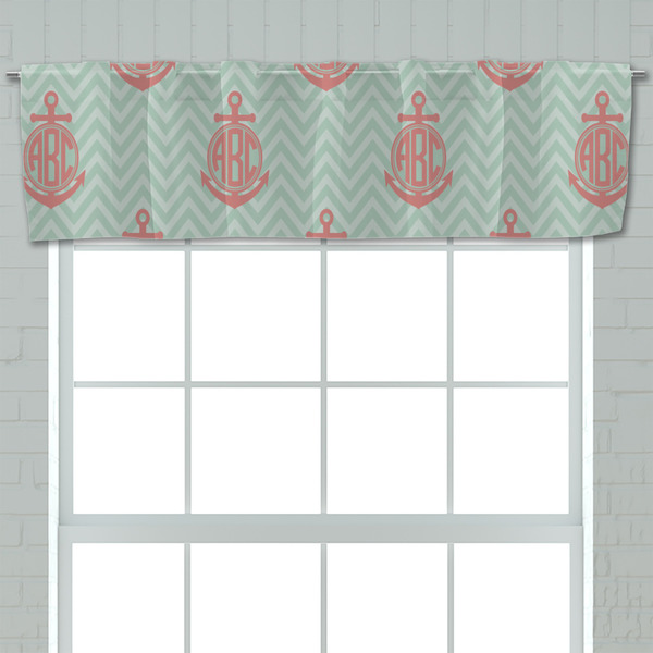 Chevron & Anchor Valance - Closeup on window