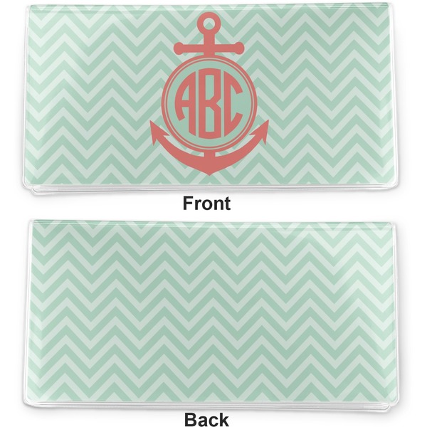 Chevron & Anchor Vinyl Check Book Cover - Front and Back