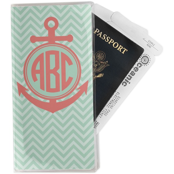 Custom Chevron & Anchor Travel Document Holder